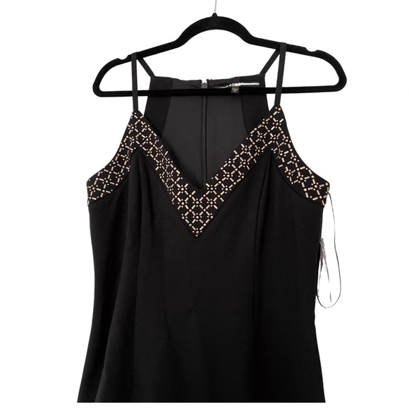 NWT Guess cocktail black and gold dress M - Picture 2 of 6